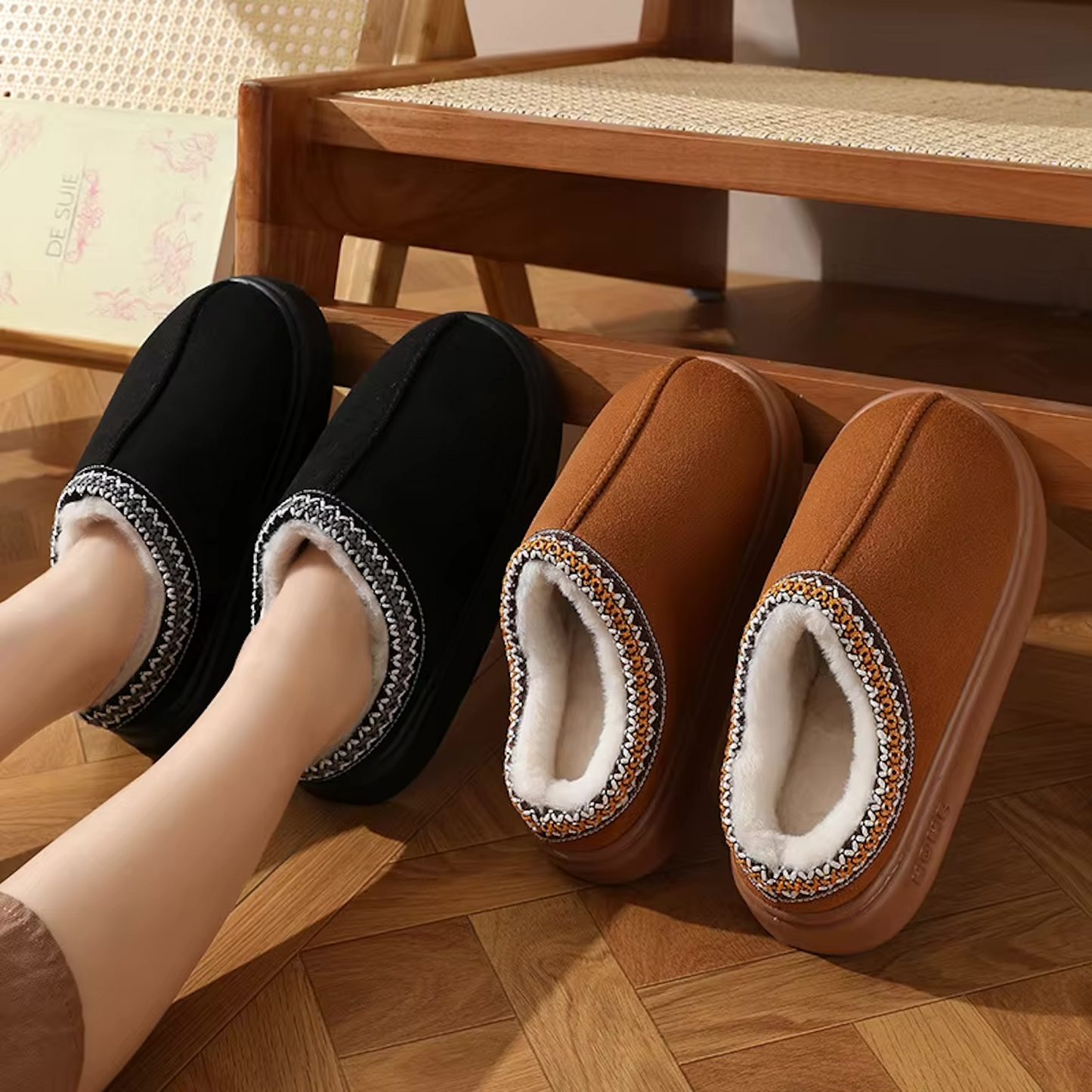 Litura Slim Fur-Lined Slippers